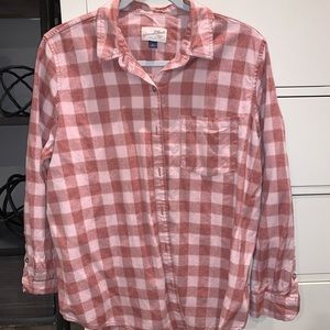 Women’s Plaid Long Sleeve Button Down Shirt